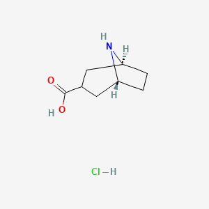 molecular formula C8H14ClNO2 B3105166 外消旋-8-氮杂双环[3.2.1]辛烷-3-羧酸盐酸盐 CAS No. 1523530-50-8