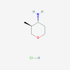 molecular formula C6H14ClNO B3105171 （3S，4R）-3-甲基四氢-2H-吡喃-4-胺盐酸盐 CAS No. 1523530-71-3