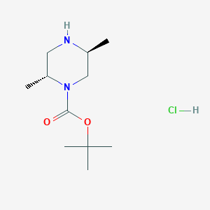 molecular formula C11H23ClN2O2 B3105198 (2R,5S)-1-Boc-2,5-dimethylpiperazine hydrochloride CAS No. 1523541-79-8