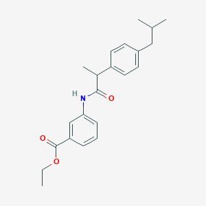 molecular formula C22H27NO3 B310521 Ethyl 3-{[2-(4-isobutylphenyl)propanoyl]amino}benzoate 