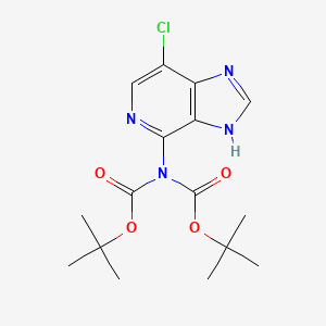 molecular formula C16H21ClN4O4 B3105218 叔丁基 N-[(叔丁氧基)羰基]-N-{7-氯-1H-咪唑并[4,5-c]吡啶-4-基}氨基甲酸酯 CAS No. 1523571-14-3