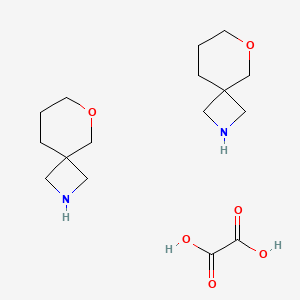 molecular formula C16H28N2O6 B3105234 6-氧杂-2-氮杂螺[3.5]壬烷半草酸酯 CAS No. 1523606-37-2