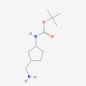 molecular formula C11H22N2O2 B3105271 Tert-butyl N-[3-(aminomethyl)cyclopentyl]carbamate CAS No. 1523617-91-5