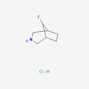 molecular formula C7H13ClFN B3105287 8-Fluoro-3-azabicyclo[3.2.1]octane hydrochloride CAS No. 1523618-19-0