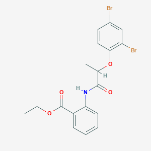 molecular formula C18H17Br2NO4 B310529 Ethyl 2-{[2-(2,4-dibromophenoxy)propanoyl]amino}benzoate 