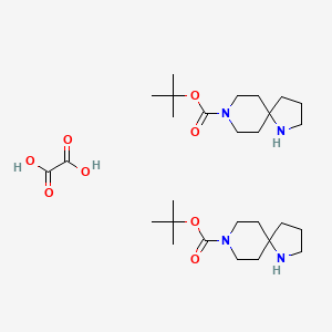 molecular formula C28H50N4O8 B3105301 叔丁基 1,8-二氮杂螺[4.5]癸烷-8-羧酸酯半草酸盐 CAS No. 1523618-36-1