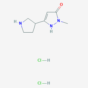 molecular formula C8H15Cl2N3O B3105412 1-Methyl-3-pyrrolidin-3-yl-1H-pyrazol-5-ol dihydrochloride CAS No. 1532288-31-5