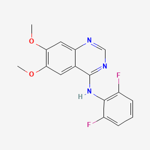 molecular formula C16H13F2N3O2 B3105466 N-(2,6-difluorophenyl)-6,7-dimethoxy-4-quinazolinamine CAS No. 153437-67-3