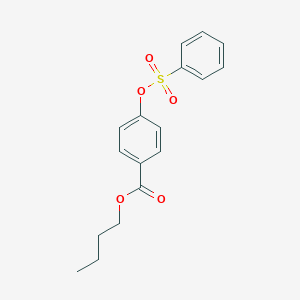 molecular formula C17H18O5S B310552 Butyl 4-[(phenylsulfonyl)oxy]benzoate 