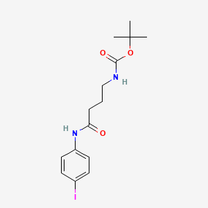 molecular formula C15H21IN2O3 B3105577 tert-butyl N-[4-(4-iodoanilino)-4-oxobutyl]carbamate CAS No. 1539292-58-4