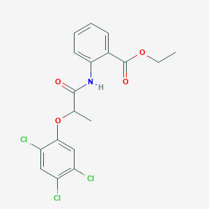 molecular formula C18H16Cl3NO4 B310586 Ethyl 2-{[2-(2,4,5-trichlorophenoxy)propanoyl]amino}benzoate 