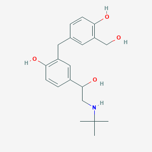 molecular formula C20H27NO4 B3106031 2-(Hydroxymethyl)-4-[2-hydroxy-5-[2-(tert-butylamino)-1-hydroxyethyl]benzyl]phenol CAS No. 156339-89-8