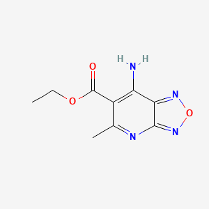 molecular formula C9H10N4O3 B3106063 7-氨基-5-甲基-[1,2,5]恶二唑并[3,4-b]吡啶-6-羧酸乙酯 CAS No. 156463-84-2