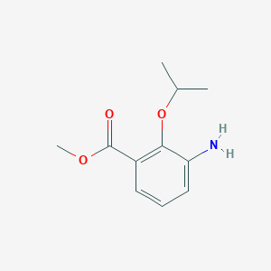 molecular formula C11H15NO3 B3106071 Methyl 3-amino-2-(propan-2-yloxy)benzoate CAS No. 1564808-54-3