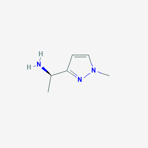 molecular formula C6H11N3 B3106156 (R)-1-(1-甲基-1H-吡唑-3-基)乙胺 CAS No. 1568235-41-5