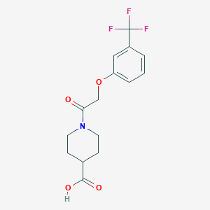 molecular formula C15H16F3NO4 B3106235 1-(2-(3-(三氟甲基)苯氧基)乙酰)哌啶-4-羧酸 CAS No. 1573598-61-4
