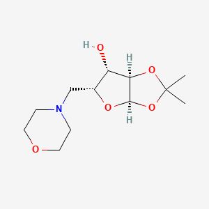 molecular formula C12H21NO5 B3106260 (3aR,5R,6S,6aR)-2,2-dimethyl-5-[(morpholin-4-yl)methyl]-tetrahydro-2H-furo[2,3-d][1,3]dioxol-6-ol CAS No. 157733-81-8