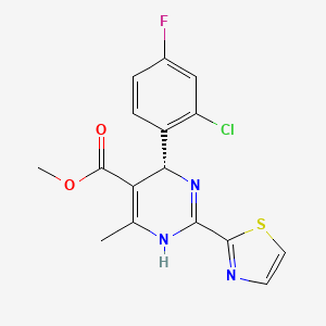 molecular formula C16H13ClFN3O2S B3106282 Methyl (r)-4-(2-chloro-4-fluorophenyl)-6-methyl-2-(thiazol-2-yl)-1,4-dihydropyrimidine-5-carboxylate CAS No. 1579251-94-7