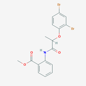 molecular formula C17H15Br2NO4 B310630 Methyl2-{[2-(2,4-dibromophenoxy)propanoyl]amino}benzoate 
