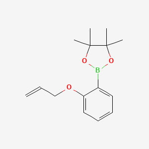 molecular formula C15H21BO3 B3106327 4,4,5,5-四甲基-2-[2-(2-丙烯-1-氧基)苯基]-1,3,2-二氧杂硼环烷 CAS No. 1581724-10-8