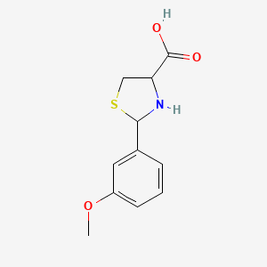 molecular formula C11H13NO3S B3106360 2-(3-甲氧基苯基)-1,3-噻唑烷-4-羧酸 CAS No. 158476-38-1