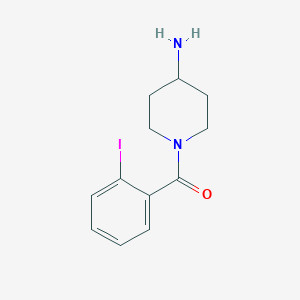 molecular formula C12H15IN2O B3106367 1-(2-Iodobenzoyl)piperidin-4-amine CAS No. 1584989-68-3