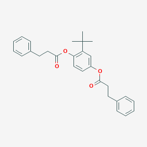 molecular formula C28H30O4 B310638 2-Tert-butyl-4-[(3-phenylpropanoyl)oxy]phenyl3-phenylpropanoate 