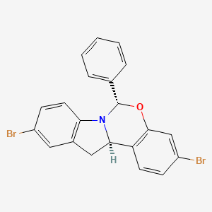 molecular formula C21H15Br2NO B3106407 (6S,12aR)-3,10-dibromo-6-phenyl-12,12a-dihydro-6H-benzo[5,6][1,3]oxazino[3,4-a]indole CAS No. 1585969-16-9