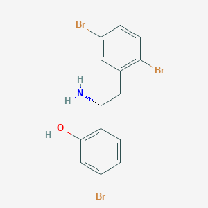 molecular formula C14H12Br3NO B3106409 (R)-2-(1-amino-2-(2,5-dibromophenyl)ethyl)-5-bromophenol CAS No. 1585969-24-9