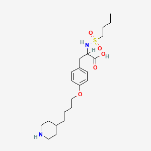 molecular formula C22H36N2O5S B3106432 2-(Butylsulfonylamino)-3-[4-(4-piperidin-4-ylbutoxy)phenyl]propanoic acid CAS No. 158808-86-7