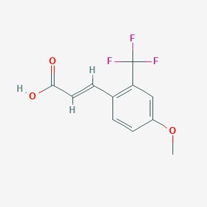 molecular formula C11H9F3O3 B3106454 4-Methoxy-2-(trifluoromethyl)cinnamic acid CAS No. 1588508-13-7