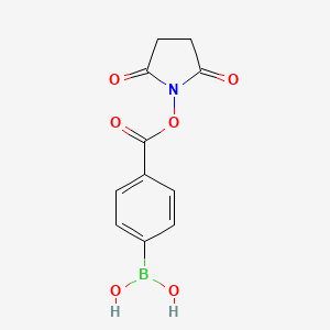 molecular formula C11H10BNO6 B3106507 (4-(((2,5-二氧代吡咯烷-1-基)氧)羰基)苯基)硼酸 CAS No. 159276-65-0