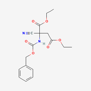 molecular formula C17H20N2O6 B3106517 Diethyl 2-(((benzyloxy)carbonyl)amino)-2-cyanosuccinate CAS No. 159345-13-8