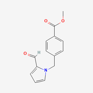 molecular formula C14H13NO3 B3106547 methyl 4-[(2-formyl-1H-pyrrol-1-yl)methyl]benzoate CAS No. 159559-00-9