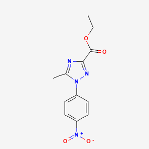 molecular formula C12H12N4O4 B3106569 5-甲基-1-(4-硝基苯基)-1H-1,2,4-三唑-3-羧酸乙酯 CAS No. 15966-46-8