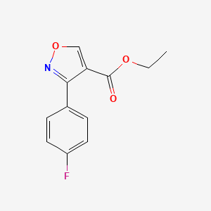 molecular formula C12H10FNO3 B3106582 3-(4-Fluoro-phenyl)-isoxazole-4-carboxylic acid ethyl ester CAS No. 159693-06-8