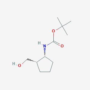 molecular formula C11H21NO3 B3106616 tert-butyl N-[(1R,2S)-2-(hydroxymethyl)cyclopentyl]carbamate CAS No. 1598415-47-4