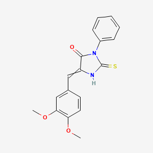 molecular formula C18H16N2O3S B3106645 5-[(3,4-二甲氧基苯基)亚甲基]-3-苯基-2-硫代亚基咪唑烷-4-酮 CAS No. 15985-25-8