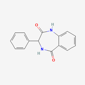 molecular formula C15H12N2O2 B3106671 3-phenyl-3,4-dihydro-1H-1,4-benzodiazepine-2,5-dione CAS No. 159878-82-7