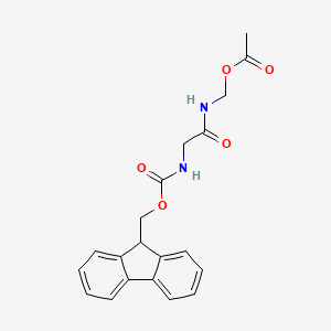 molecular formula C20H20N2O5 B3106696 (2-(((9H-fluoren-9-yl)methoxy)carbonylamino)acetamido)methyl acetate CAS No. 1599440-06-8