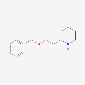 molecular formula C14H21NO B3106774 2-[2-(苯甲氧基)乙基]哌啶 CAS No. 160358-15-6