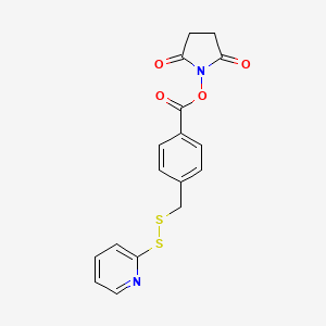 molecular formula C17H14N2O4S2 B3106852 4-琥珀酰亚胺基-氧羰基-α-(2-吡啶基二硫代)甲苯 CAS No. 160854-54-6