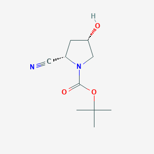 molecular formula C10H16N2O3 B3106870 Tert-butyl (2s,4s)-2-cyano-4-hydroxypyrrolidine-1-carboxylate CAS No. 1609123-53-6