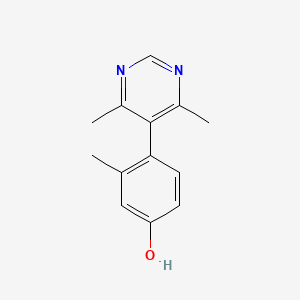 molecular formula C13H14N2O B3106871 4-(4,6-Dimethylpyrimidin-5-yl)-3-methylphenol CAS No. 1609259-55-3