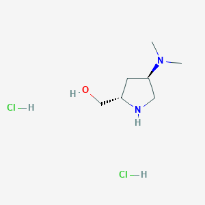 molecular formula C7H18Cl2N2O B3106894 [(2S,4R)-4-(Dimethylamino)-2-pyrrolidinyl]methanol dihydrochloride CAS No. 1609388-44-4