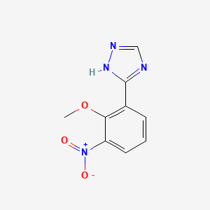 molecular formula C9H8N4O3 B3106910 3-(2-Methoxy-3-nitrophenyl)-1H-1,2,4-triazole CAS No. 1609394-05-9