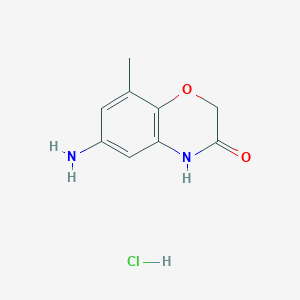 molecular formula C9H11ClN2O2 B3106925 6-Amino-8-methyl-2h-1,4-benzoxazin-3(4h)-one hydrochloride CAS No. 1609395-51-8