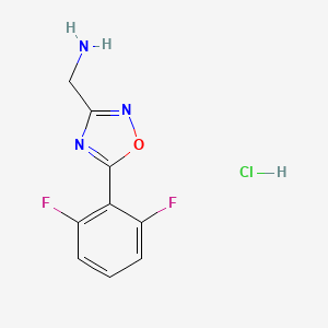 molecular formula C9H8ClF2N3O B3106941 (5-(2,6-Difluorophenyl)-1,2,4-oxadiazol-3-yl)methanamine hydrochloride CAS No. 1609395-83-6