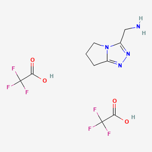 molecular formula C10H12F6N4O4 B3106999 (6,7-Dihydro-5H-pyrrolo[2,1-c][1,2,4]triazol-3-ylmethyl)amine bis(trifluoroacetate) CAS No. 1609396-66-8
