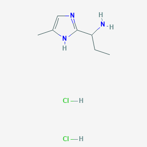 molecular formula C7H15Cl2N3 B3107007 [1-(4-methyl-1H-imidazol-2-yl)propyl]amine dihydrochloride CAS No. 1609399-94-1